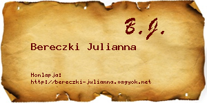 Bereczki Julianna névjegykártya